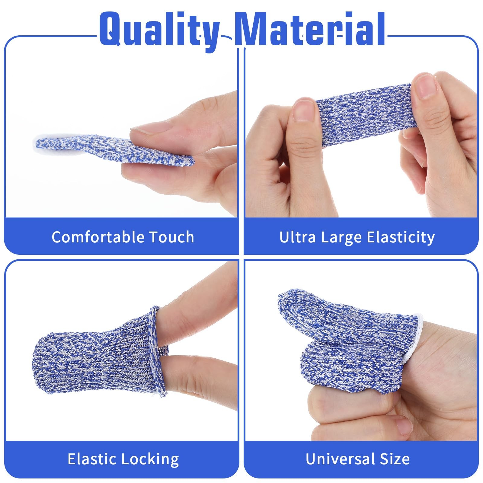 24PCS Finger Cut Resistant Protector Gloves Cots Breathable Reusable Durable