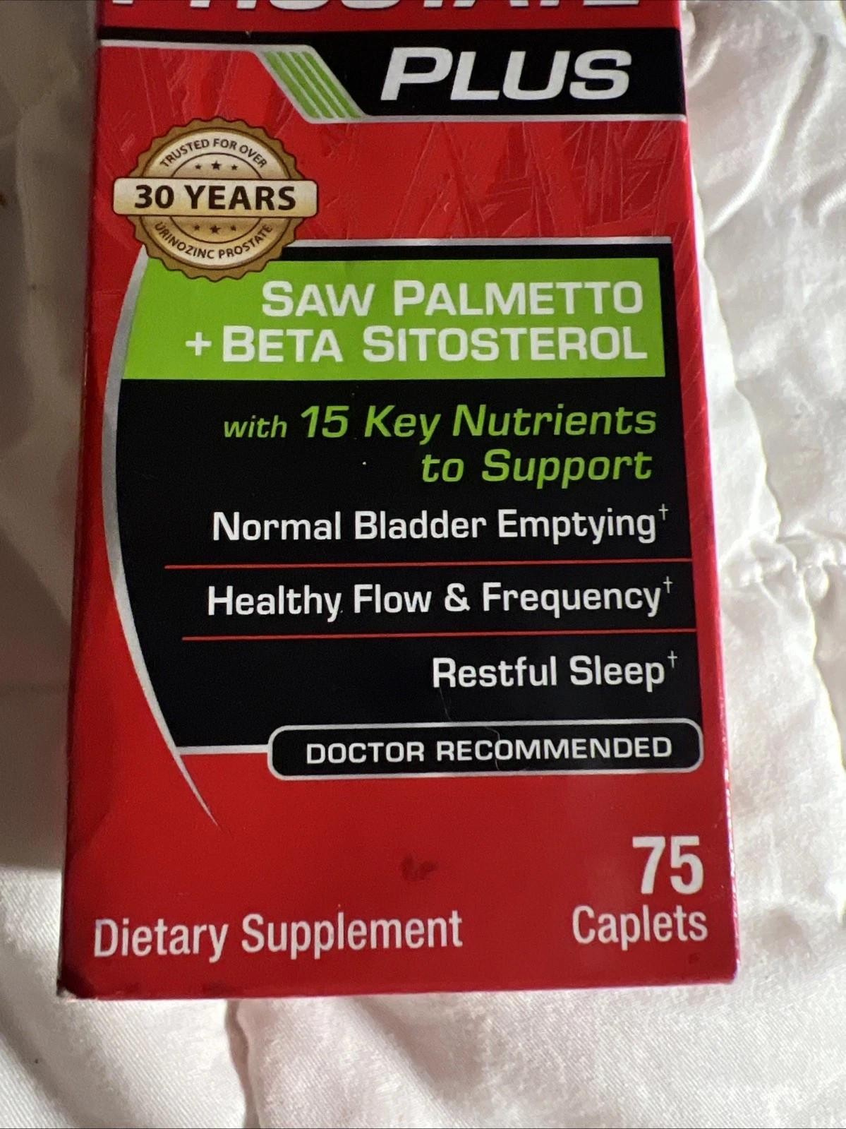 URINOZINC Prostate Plus Health Complex Beta Sitosterol & Saw Palmetto Ex 04/2028