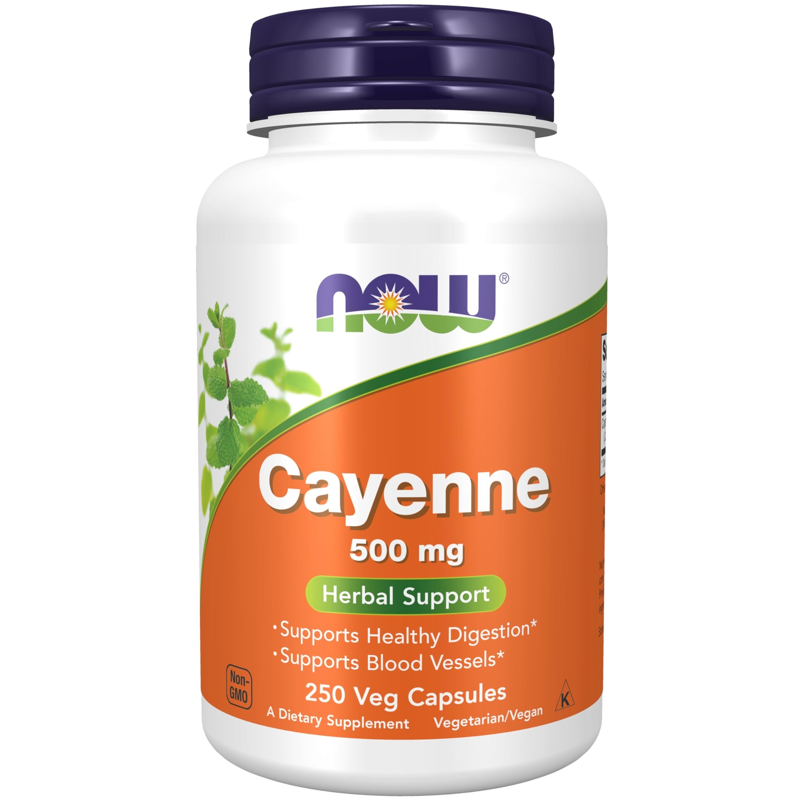 NOW Cayenne Pepper Capsules 250 Count Herbal Supplement for Digestive Health