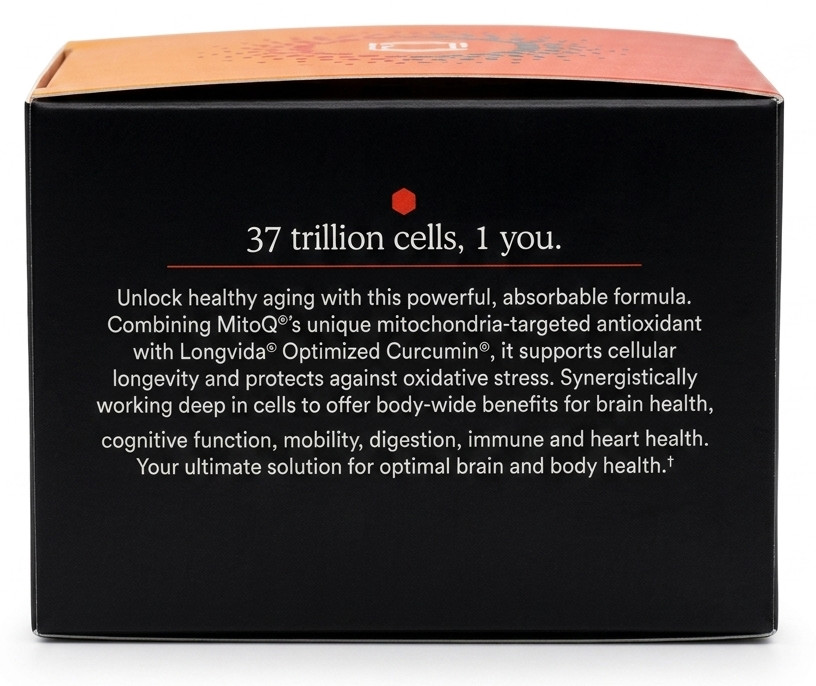 MitoQ Curcumin Advanced CoQ10 Antioxidant – 60 Caps Exp Date 04/2027