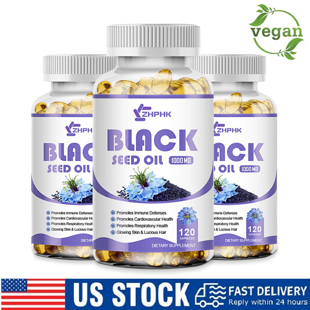 Black Seed Oil 1,000 mg Per Serving 360 veggie Softgels (Non-GMO)