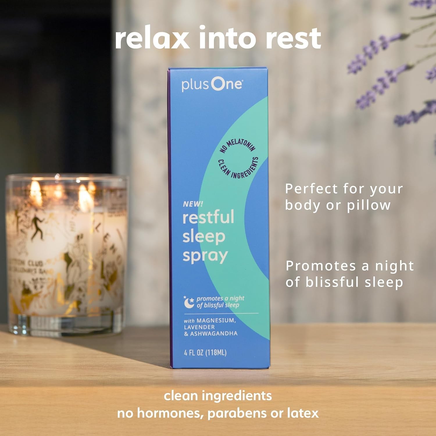 Plus One Blissful Sleep Spray – Lavender & Ashwagandha, 4 Fl Oz Relaxation Aid
