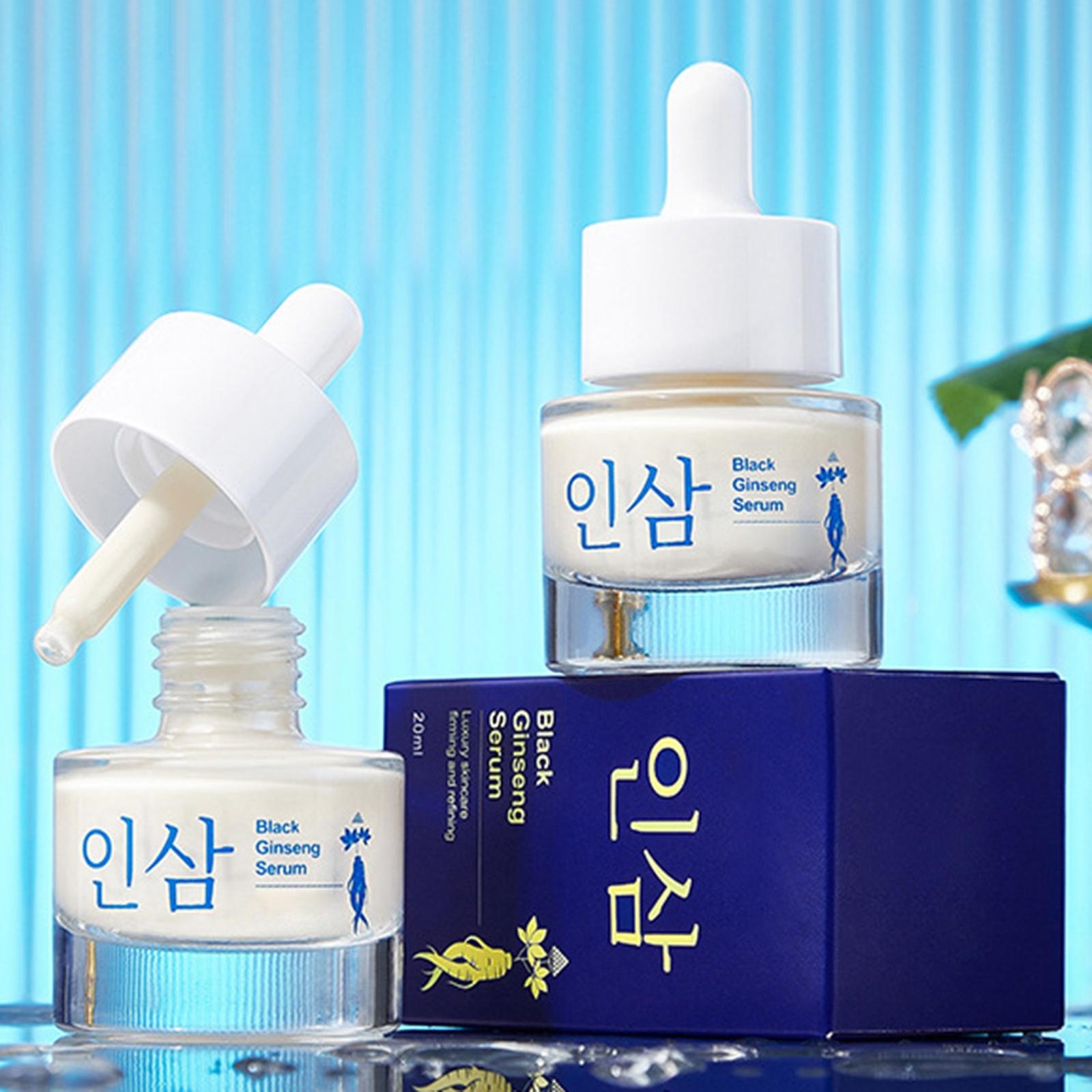 Black Ginseng Serum Firming Face Care Liquid Night Face Solution For Daily Trave
