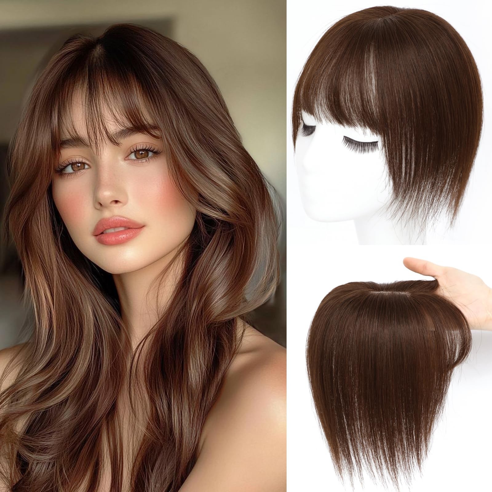 OOPPOO Hair Toppers for Women Real Human Hair? 360°3D Cover Toppers Hairpieces f