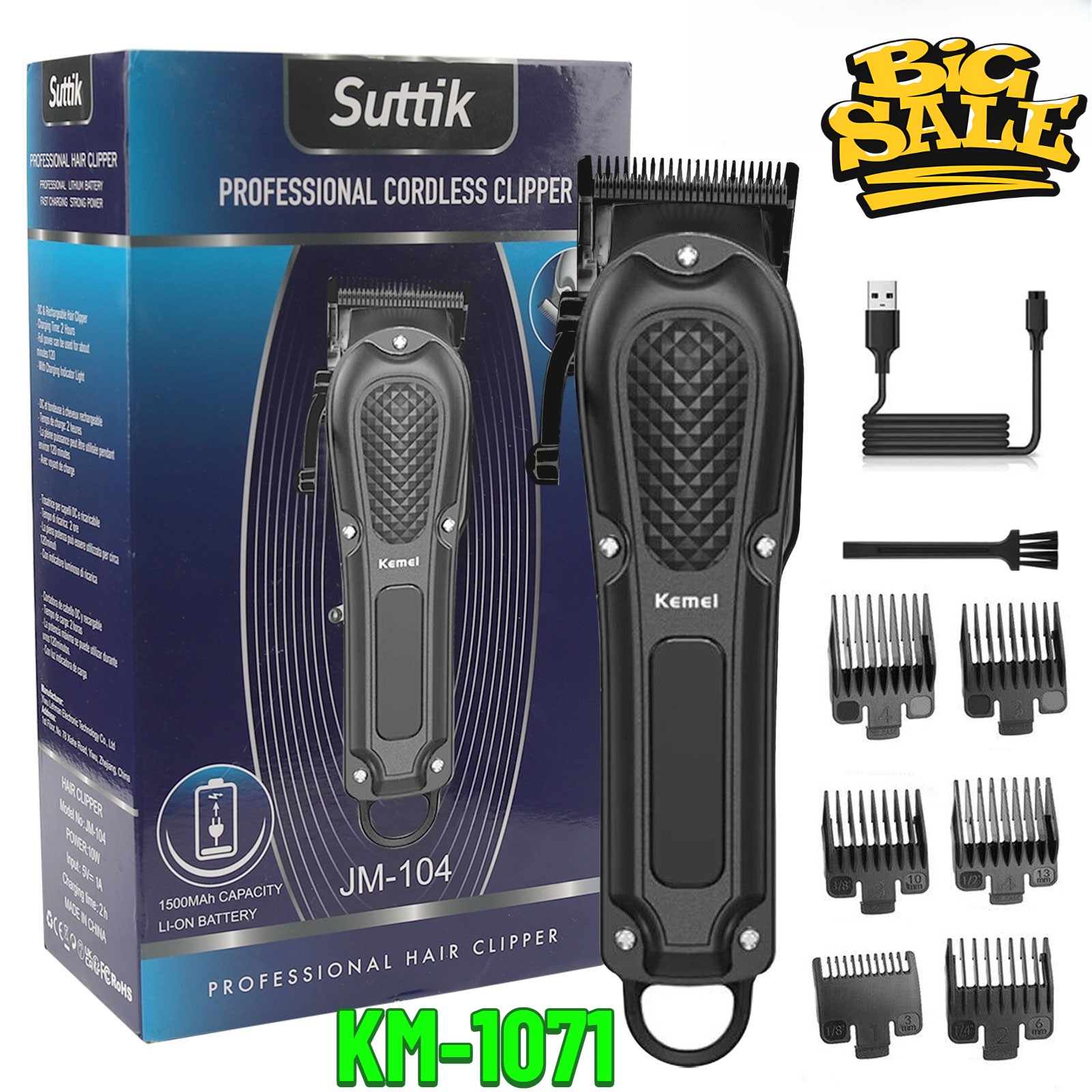 Professional Hair Clippers Trimmer Mens Barber Hair Cutting kit Machine Cordless