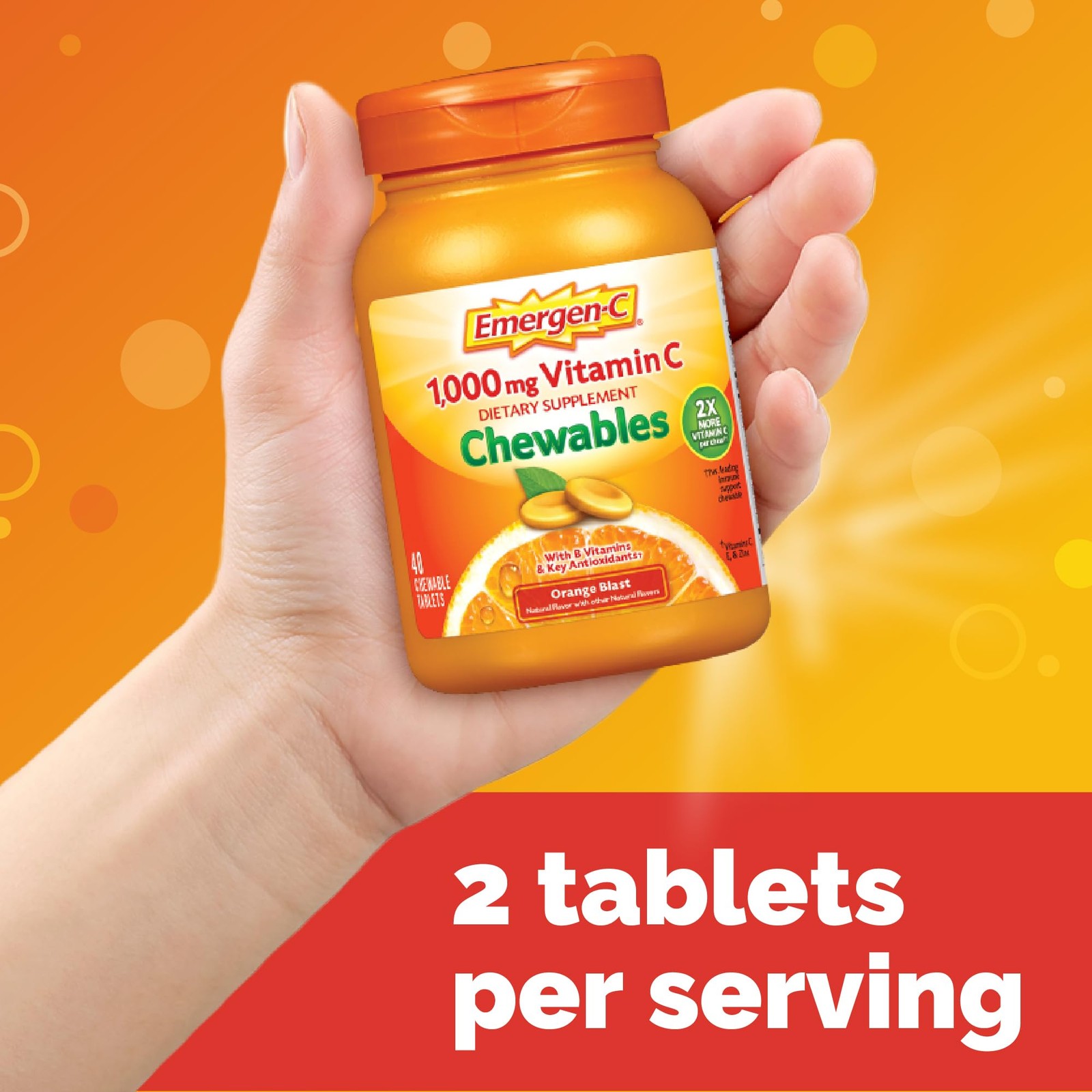 Chewable Vitamin C 1000mg, With B Vitamins And Antioxidants Tablet (40 Count,…