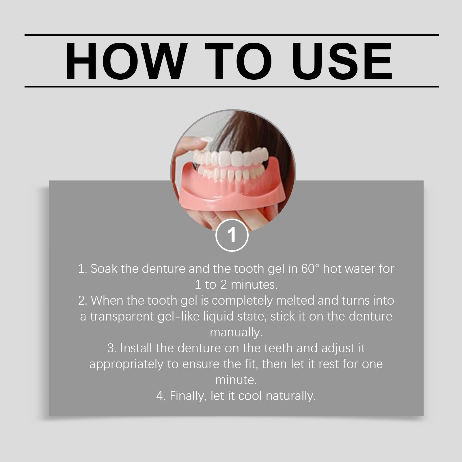 Denture Set with Upper and Lower Denture False Teeth Full