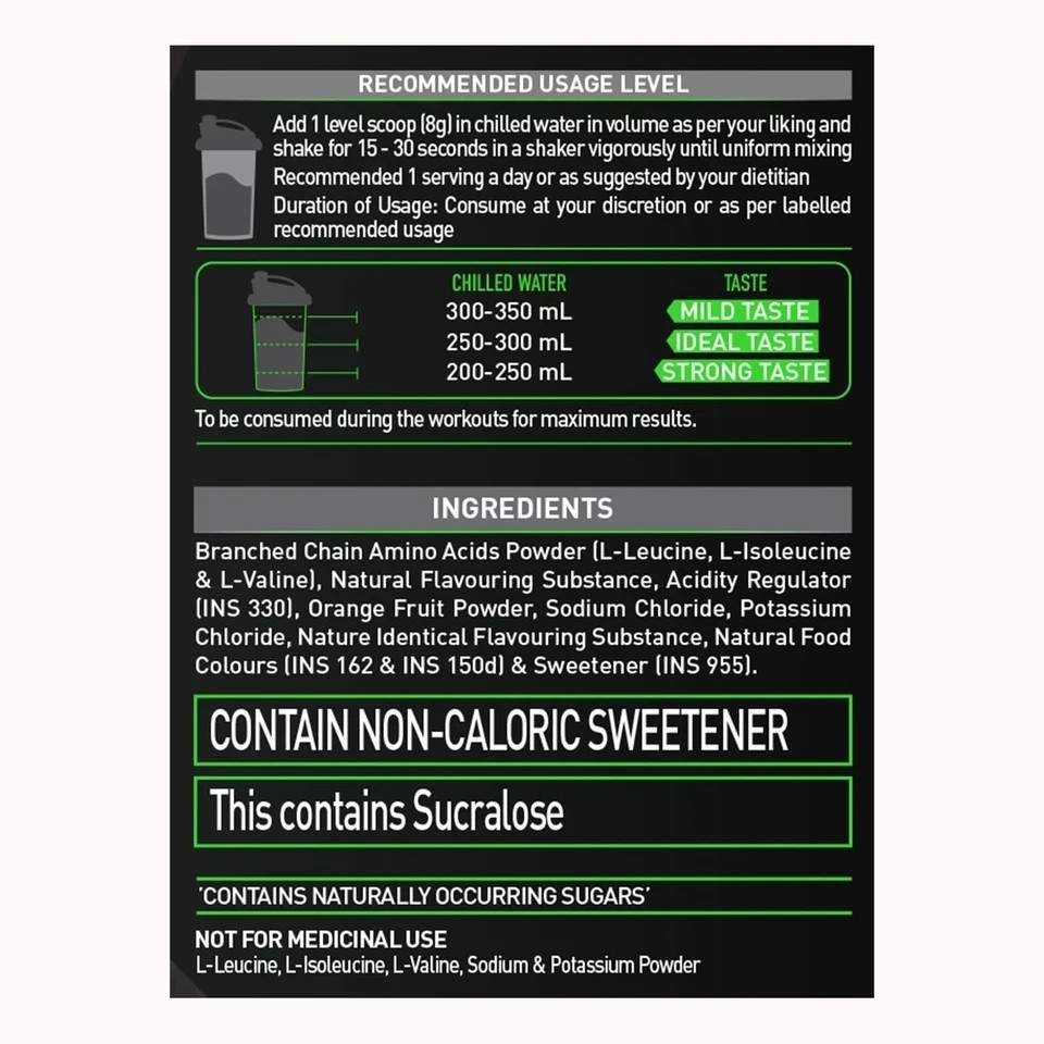 BCAA Pro Powder, Powerful Intra Workout (Watermelon Kool Aid, 240g, 30 Servings)