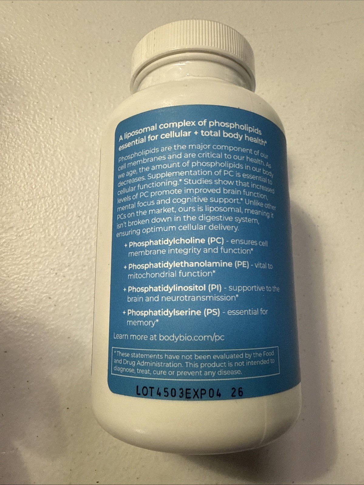PC, Liposomal Phospholipid Complex, 100 Softgels (650 mg per Softgel) Exp 4/26