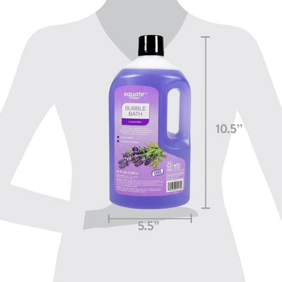 (4 pack) Equate Bubble Bath, Lavender, 64 fl oz