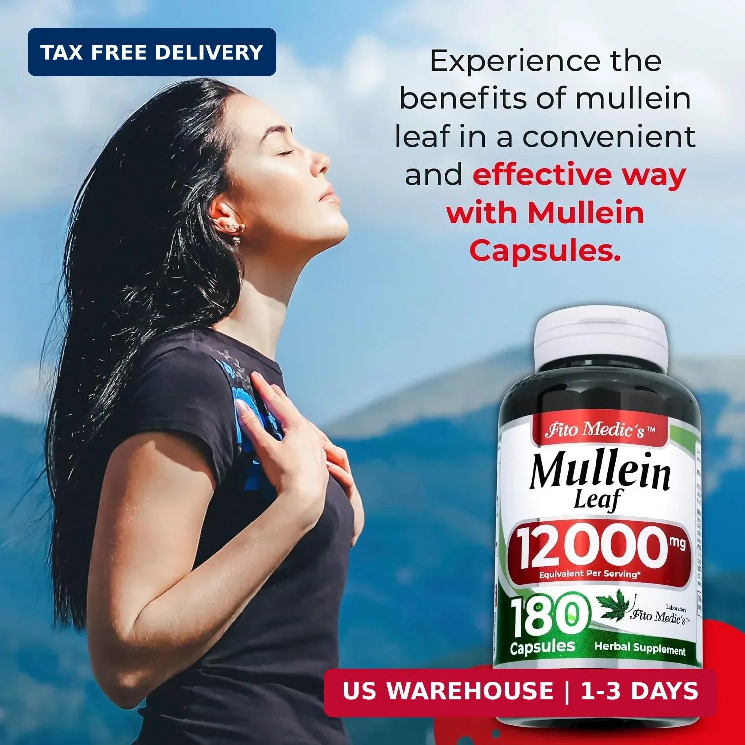 FITO MEDIC’S Mullein | Mullein Leaf Capsules | 180 Capsules | Concentrated Extra