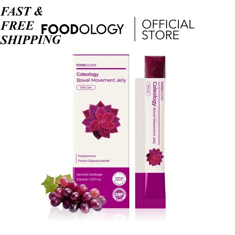 2 PCS-FOODOLOGY Coleology Bowel Movement Jelly Sticks, Grape Flavor,Gut Bloating