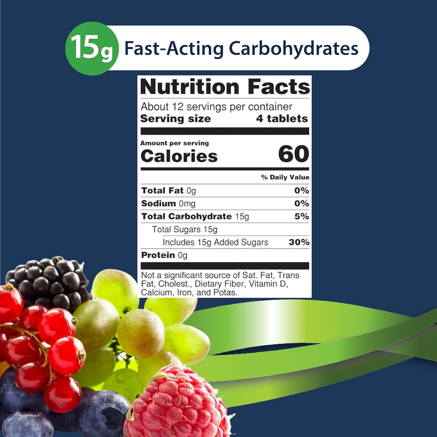 TRUEplus Raspberry Glucose Tablets 50 Ct Fast Acting Blood Sugar Support