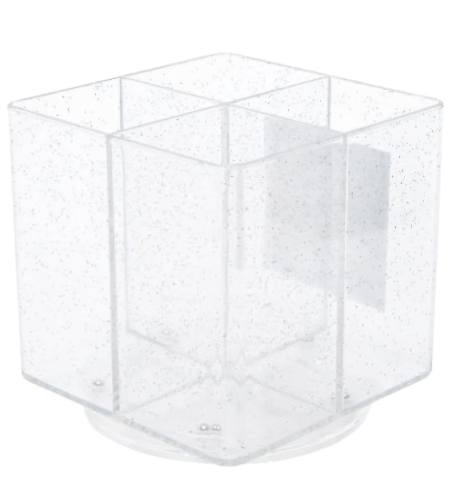 Rotating Clear Plastic Makeup Organizer Beauty Spinner Storage Container Glitter