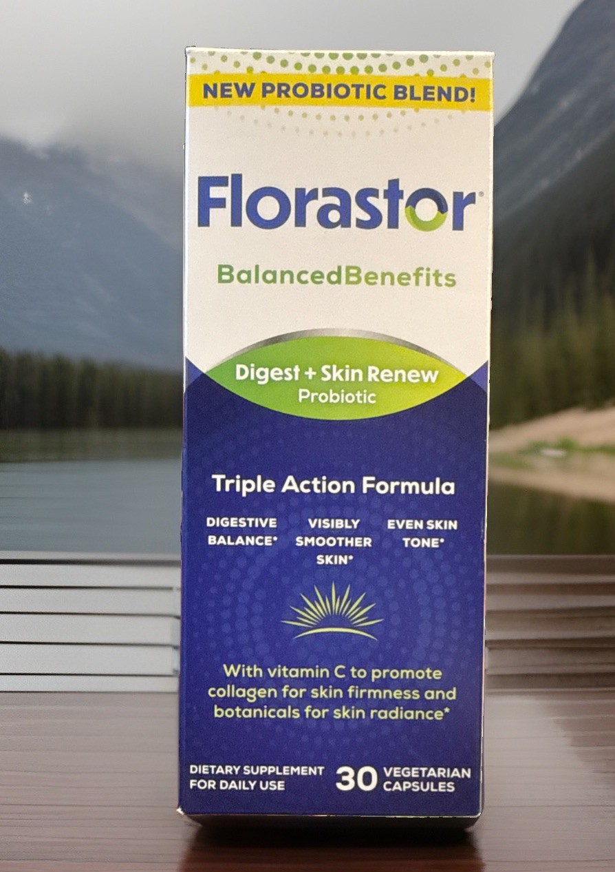 Florastor Balanced Benefits Probiotic Digest + Skin Renew 30 Caps Exp 7/2027