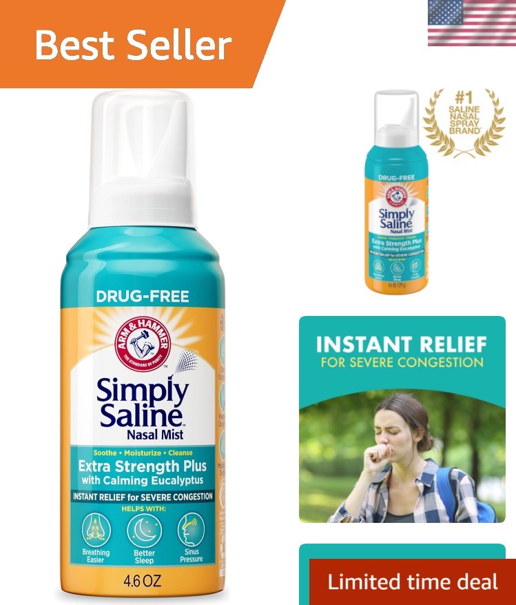Simply Saline Extra Strength Plus Eucalyptus Nasal Mist for Severe Congestion…