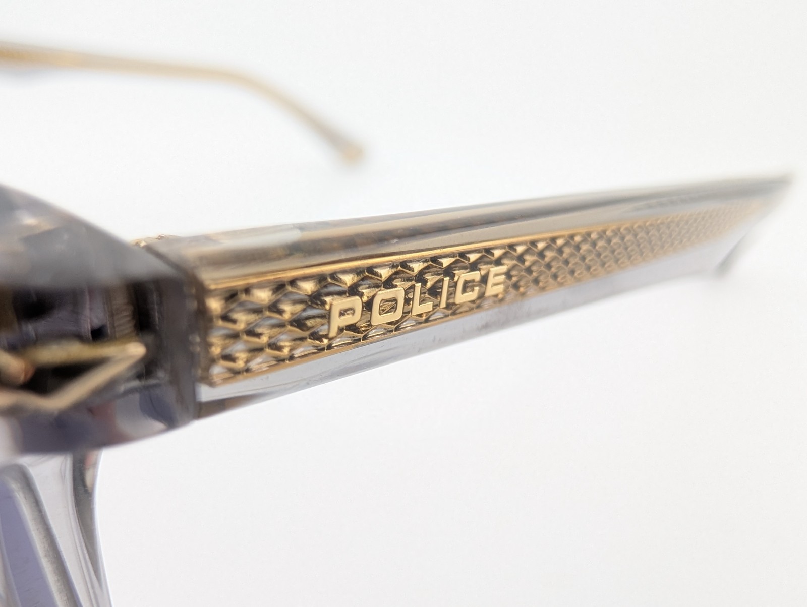 Police Eyeglasses, Frames Only, Bangladesh, VPLP79K 04G0, 51-19-145, Clear Gray
