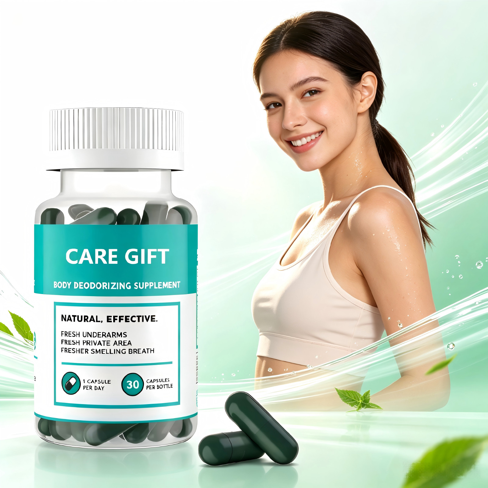 Internal Deodorant Capsules: Body Odor Control & Gut Detox (30 Pcs) | Free Shipp