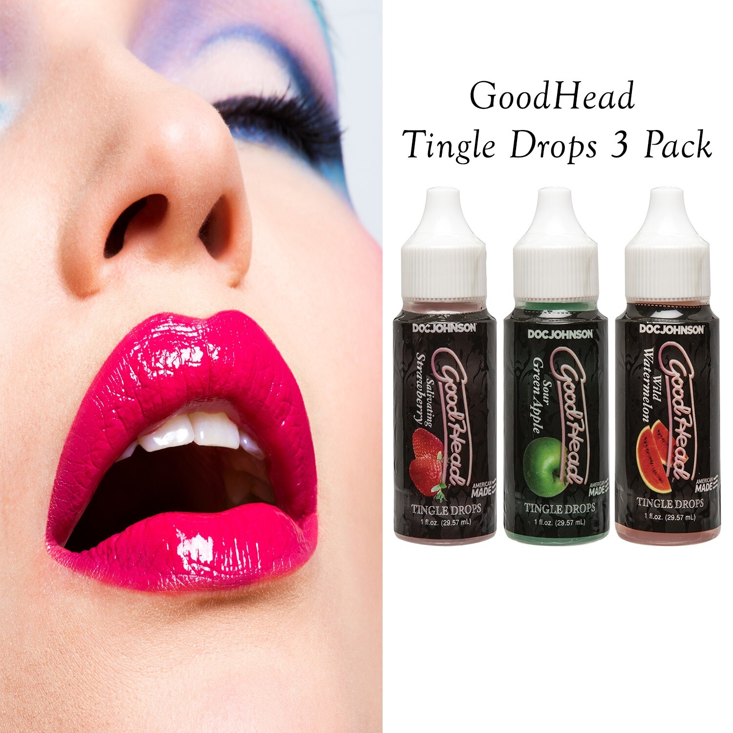 3 Pack GoodHead Tingle Drops – Flavored Edible Lubricant Personal Lube