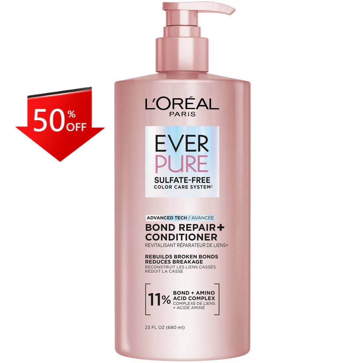 L’Oreal Paris EverPure Bonding Conditioner – 23oz: Paraben-Free, Sulfate-Free