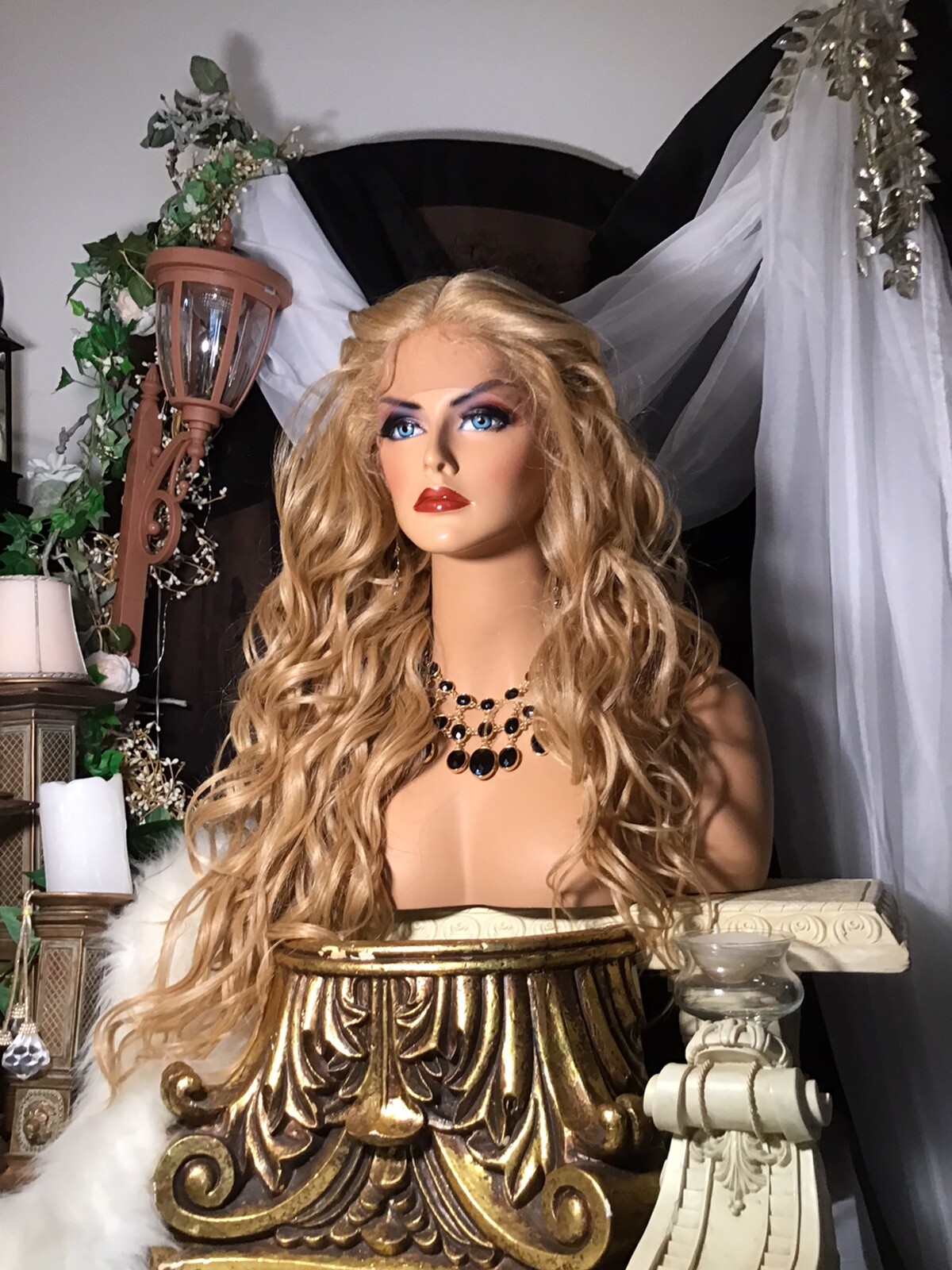 HOT! 30” STRAWBERRY BLONDE, 13”x5” SWISS LACE PART, HF, WIDE, DEEP PART, WIG