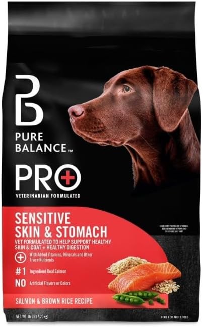 Pure Balance Pro+Sensitive Skin and Stomach Salmon & Rice Recipe Dry Dog Food,16