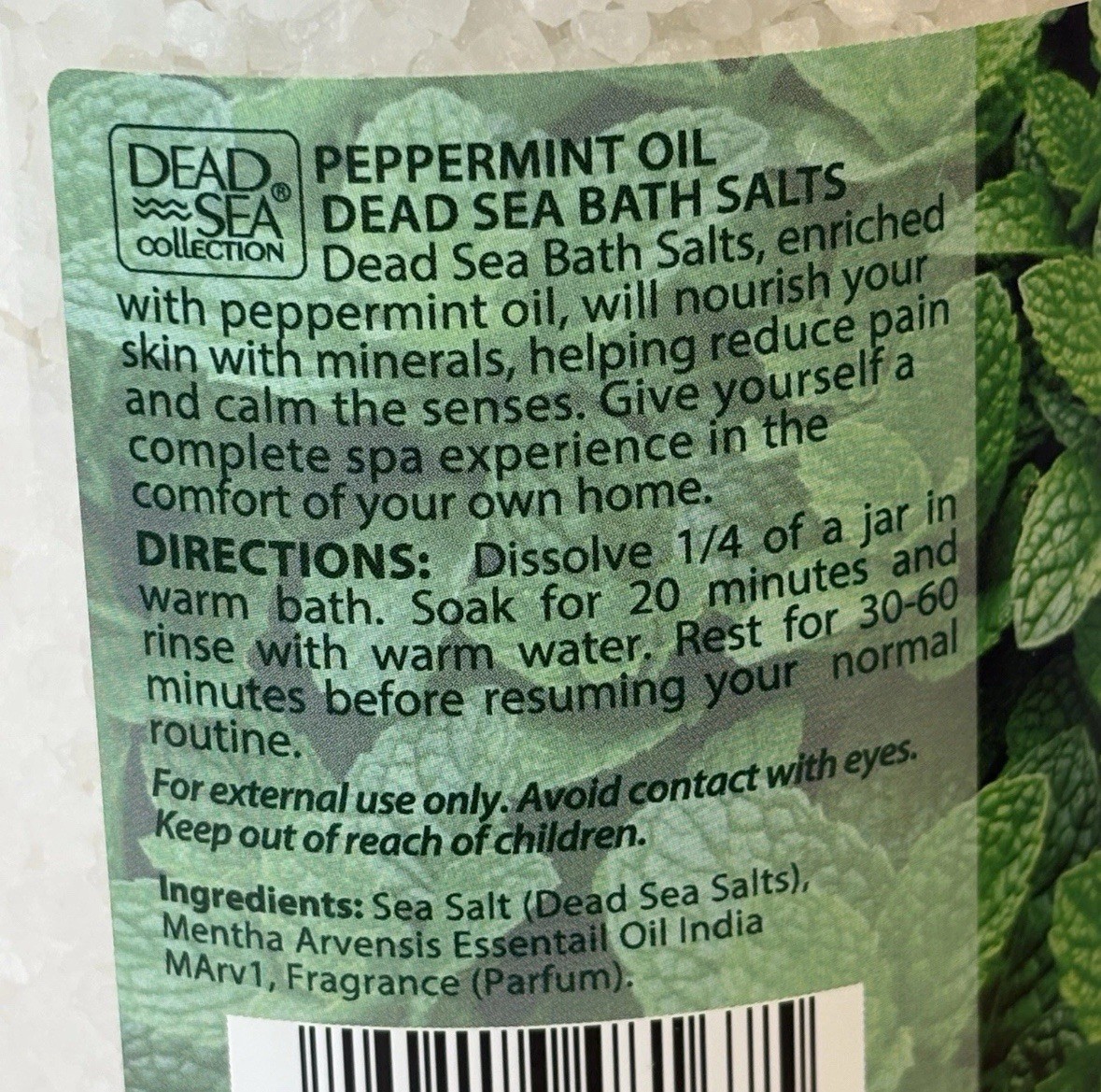 2 Pack Dead Sea Collection Peppermint Bath Salts 34.2oz New Sealed Spa Relax