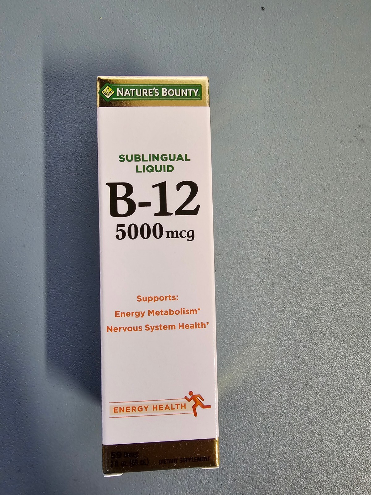 2 PACK Nature’s Bounty B12 5000mcg Sublingual Liquid Energy Metabolism Support