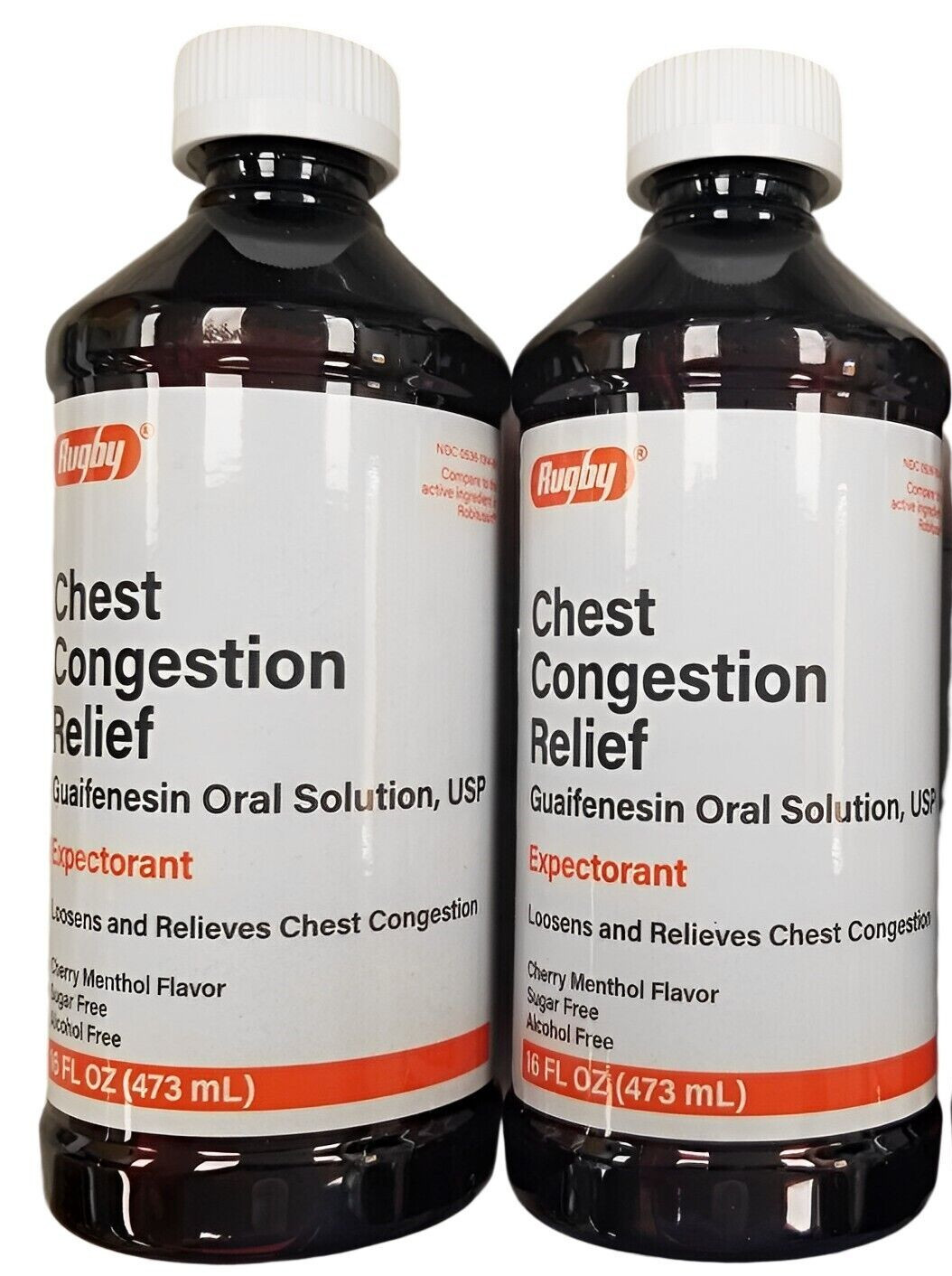 Rugby Chest Congestion Relief Guaifenesin Expectorant Syrup 16oz ( 2 bottles ) _