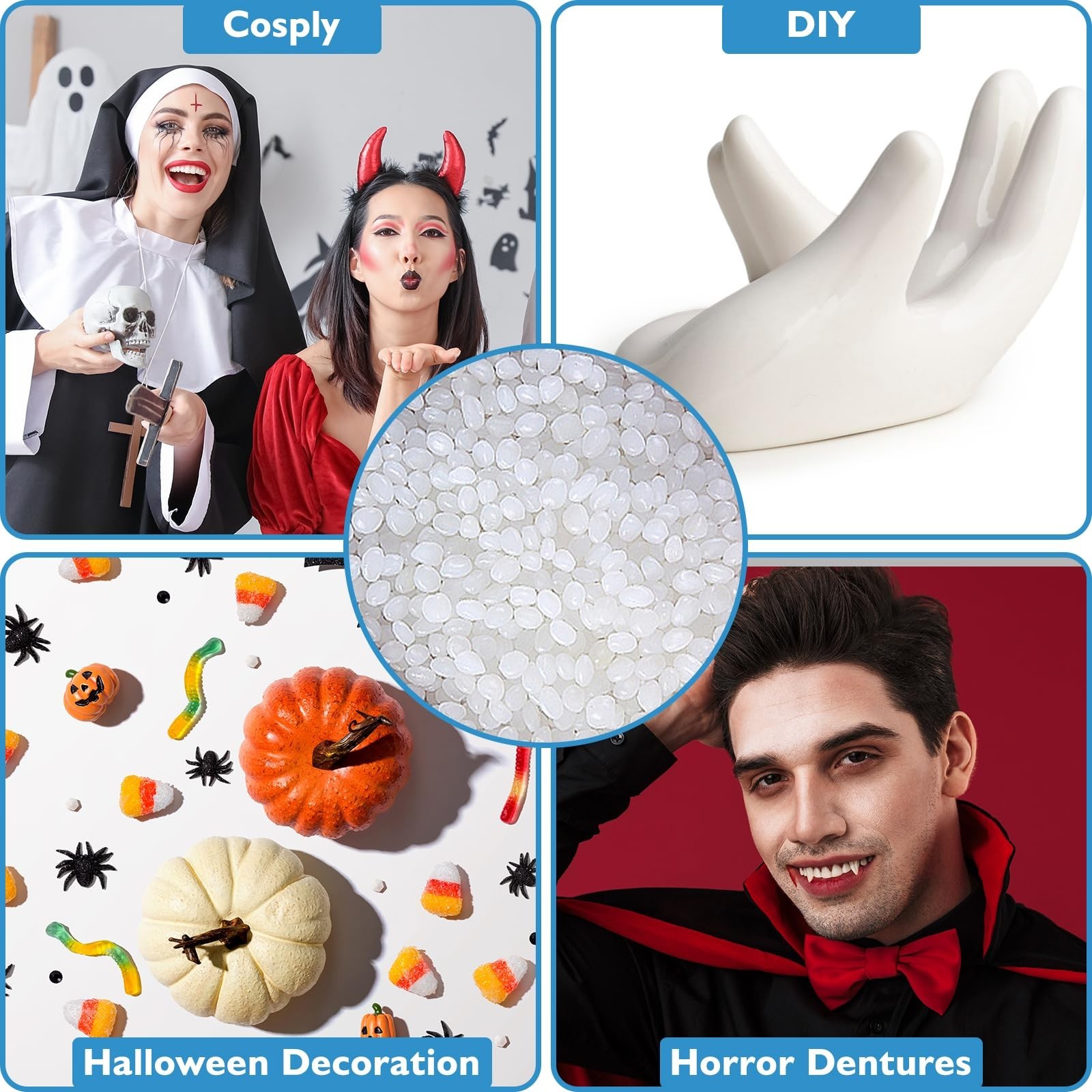 Moldable False Teeth Veneers – DIY Silicone Dentures Set for Upper & Lower Smile