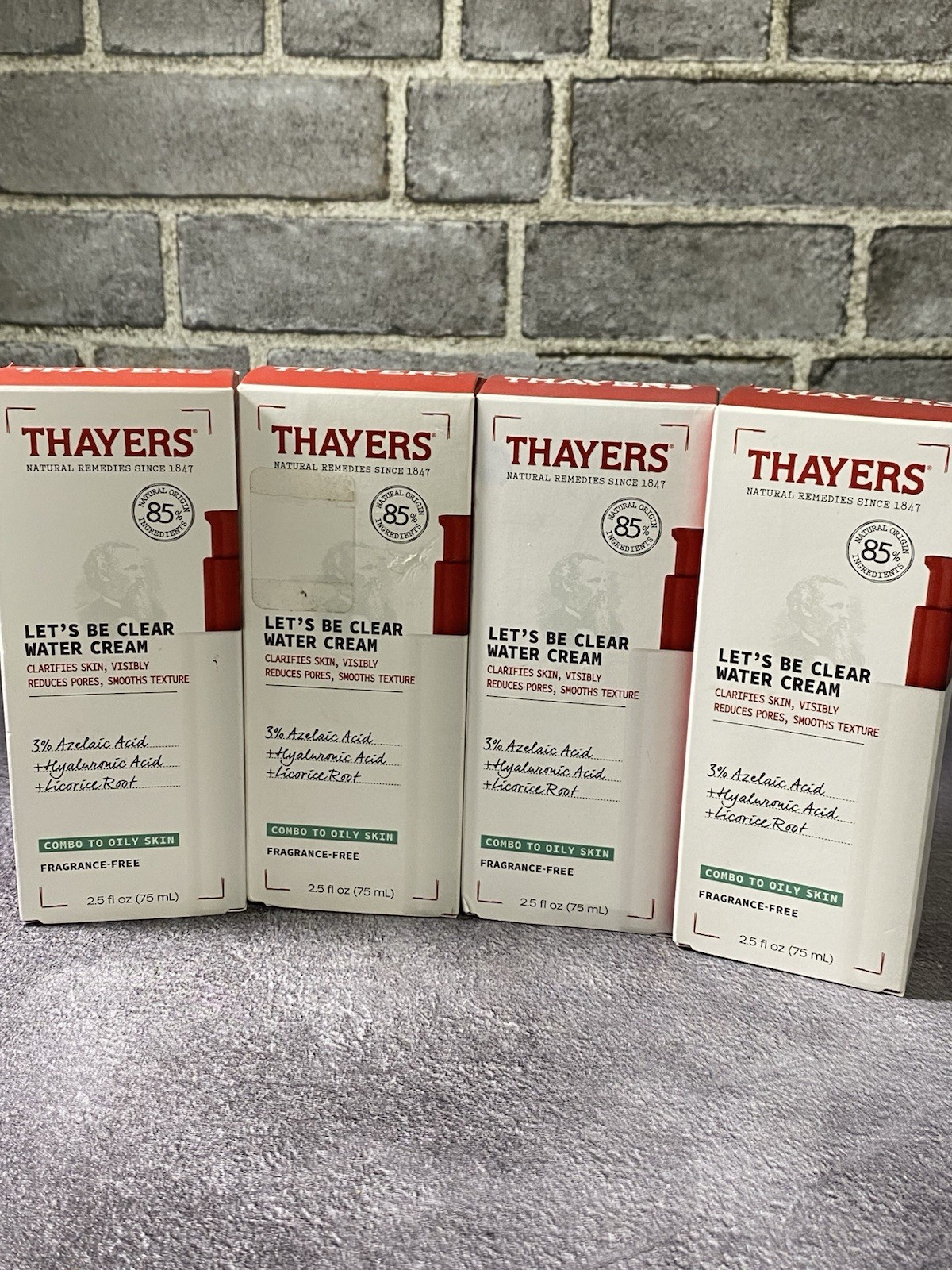 Thayers Lets Be Clear Water Cream 2.5 Fl Oz For Combo To Oily Skin Lot Of 4