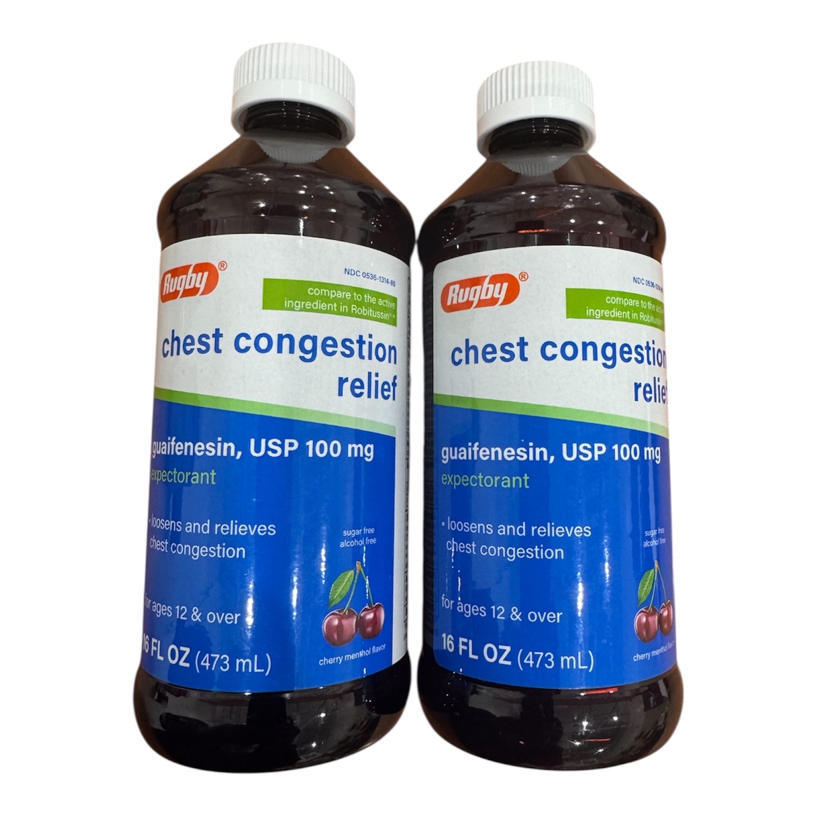 Rugby Chest Congestion Relief Syrup (2 pack) 16 Oz (473 ml) Each