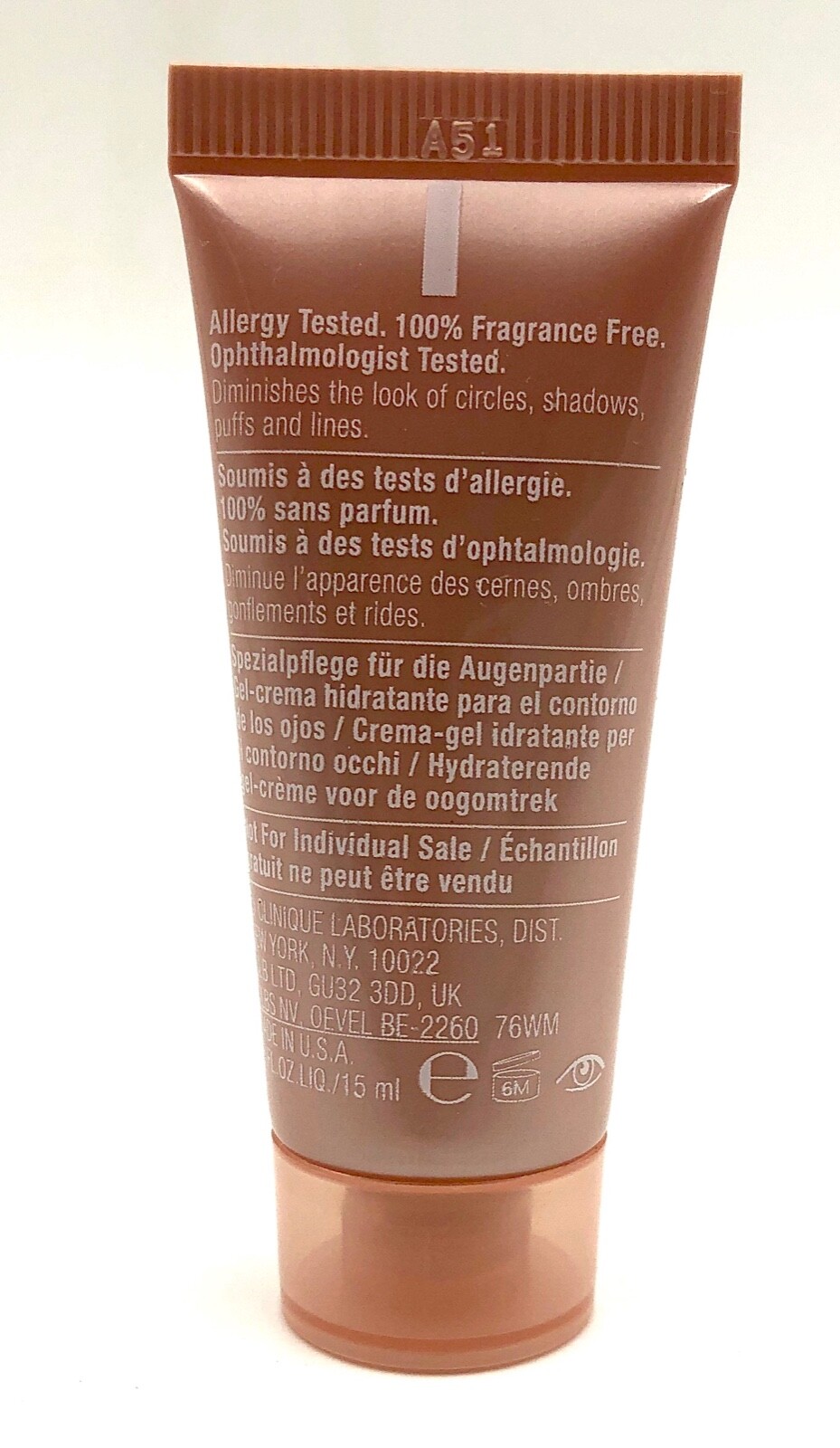 New! Clinique All About Eyes reduces circles, puffs 0.5 oz /15 ml ~ Full Size