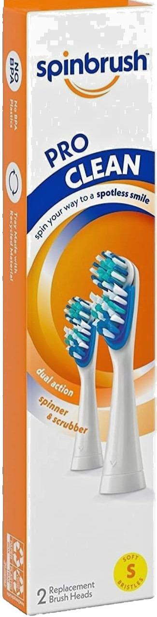 Spinbrush Pro Series Clean Replacement Brush Heads 6ct Soft Bristle