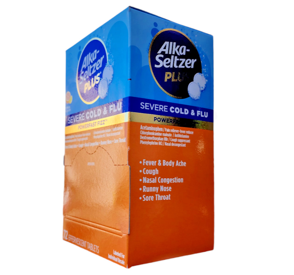 Alka-Seltzer Plus Severe Cold and Flu, Citrus (72ct) EXP: 01/2025-Free Shipping