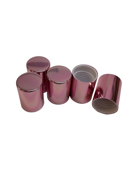 144 Pcs, 10mm Aluminum Shiny Rose Gold Cap For 5 ml, 8ml & 10ml Roll on Bottle
