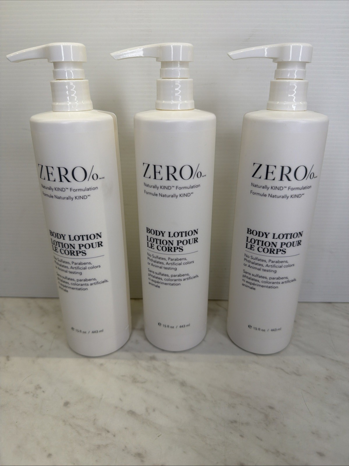 Lot of 3 Gilchrist & Soames Zero% 15oz Body Lotion Naturally KIND FREE SHIPPING