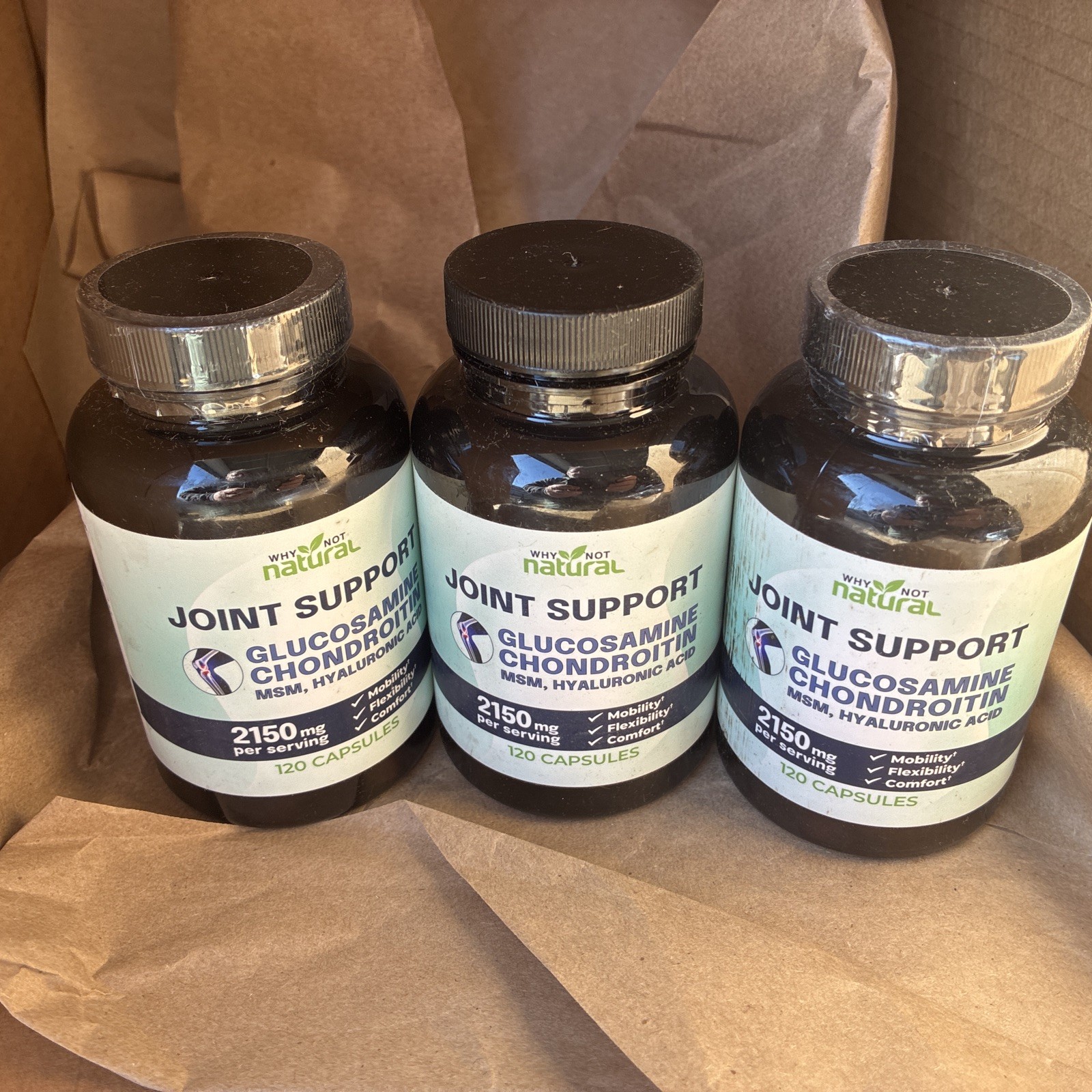 3 Pack – Why Not Natural Glucosamine Chondroitin MSM, Joint Support Supplement