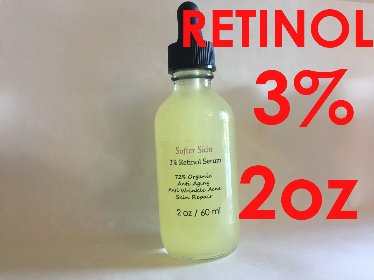 Retinol 3% Clinical Strength Organic Hyaluronic Acid Retinol Aging Wrinkle 2 oz