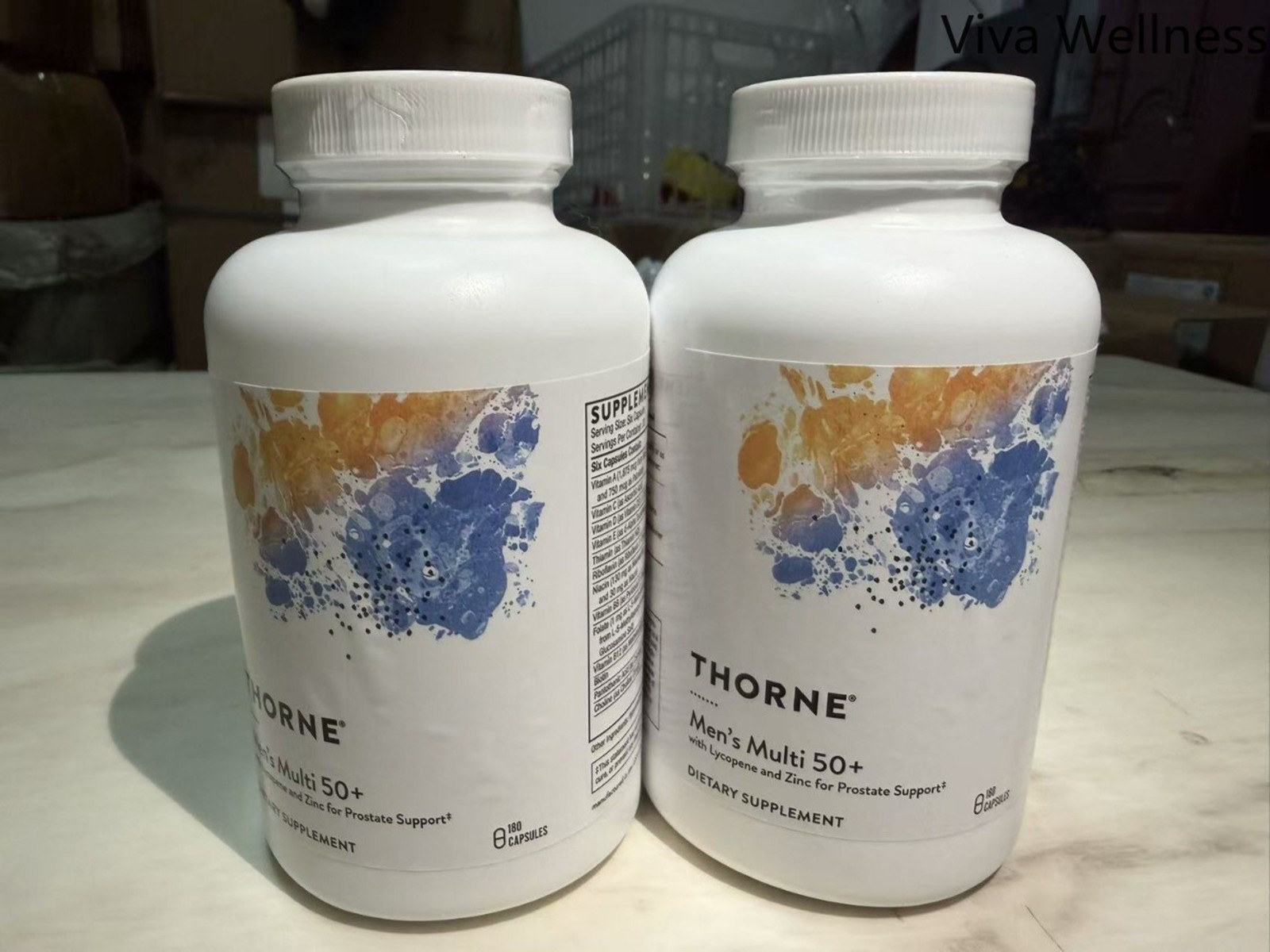 THORNE Men’s Multi Vitamin 50+- Contains vitamins A,B,C,D E, zinc -180 capsules-