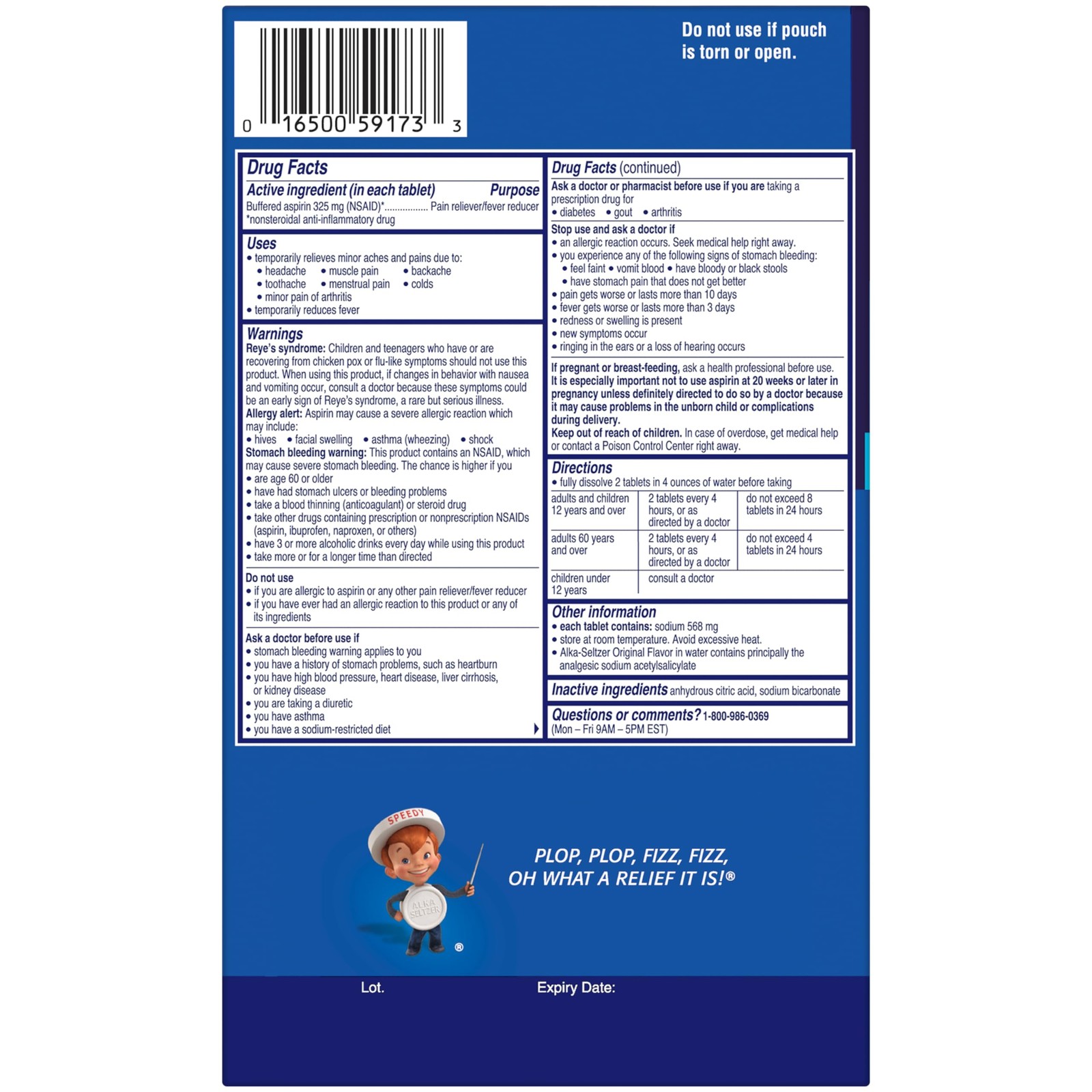 Alka-Seltzer Effervescent Tablets Original 116 Count (Pack of 1), White