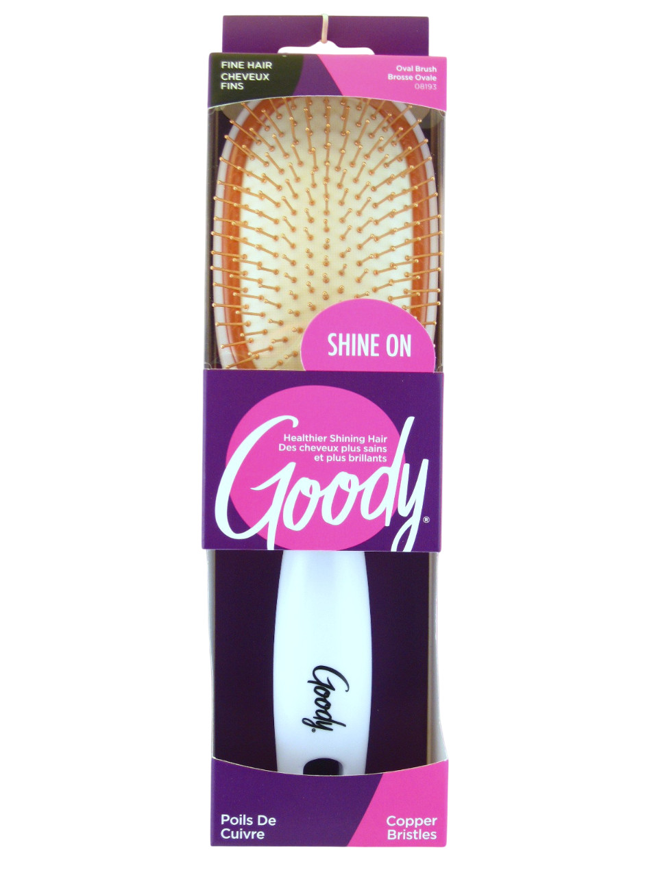 GOODY SHINE ON COPPER BRISTLE OVAL HAIR BRUSH – 1 CT. (08193)