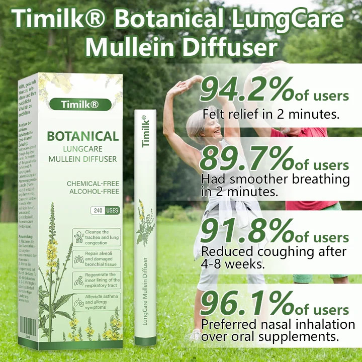 Timilk LungCare Mullein Inhaler Natural Lung Cleanse Respiratory Support