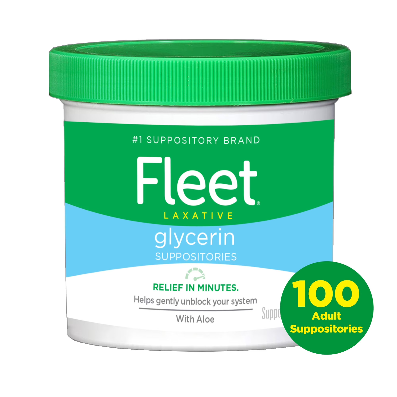Fleet Laxative Glycerin Suppositories Adult Suppositories, 100 Count