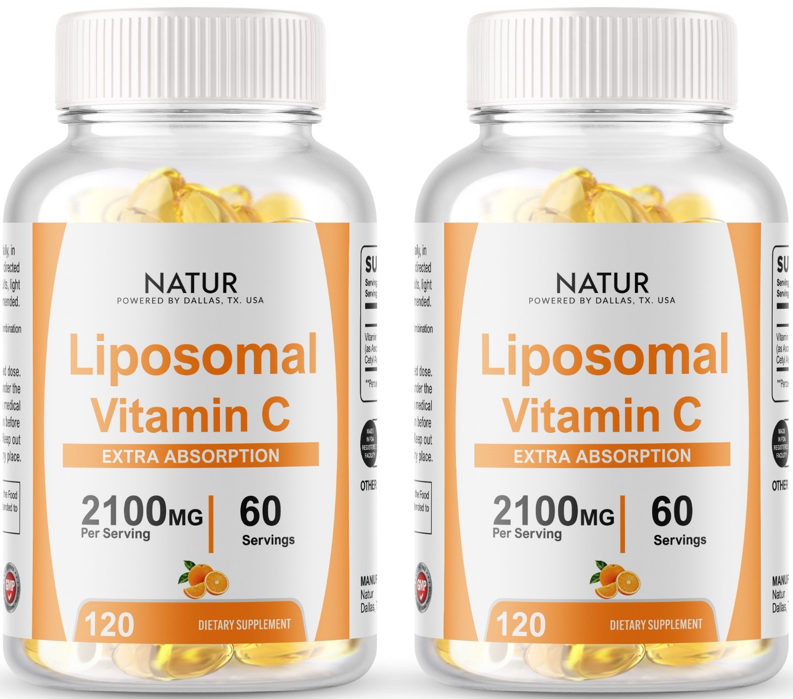 Liposomal Vitamin C 2100mg 240 Softgels High Absorption Supplements USA Made