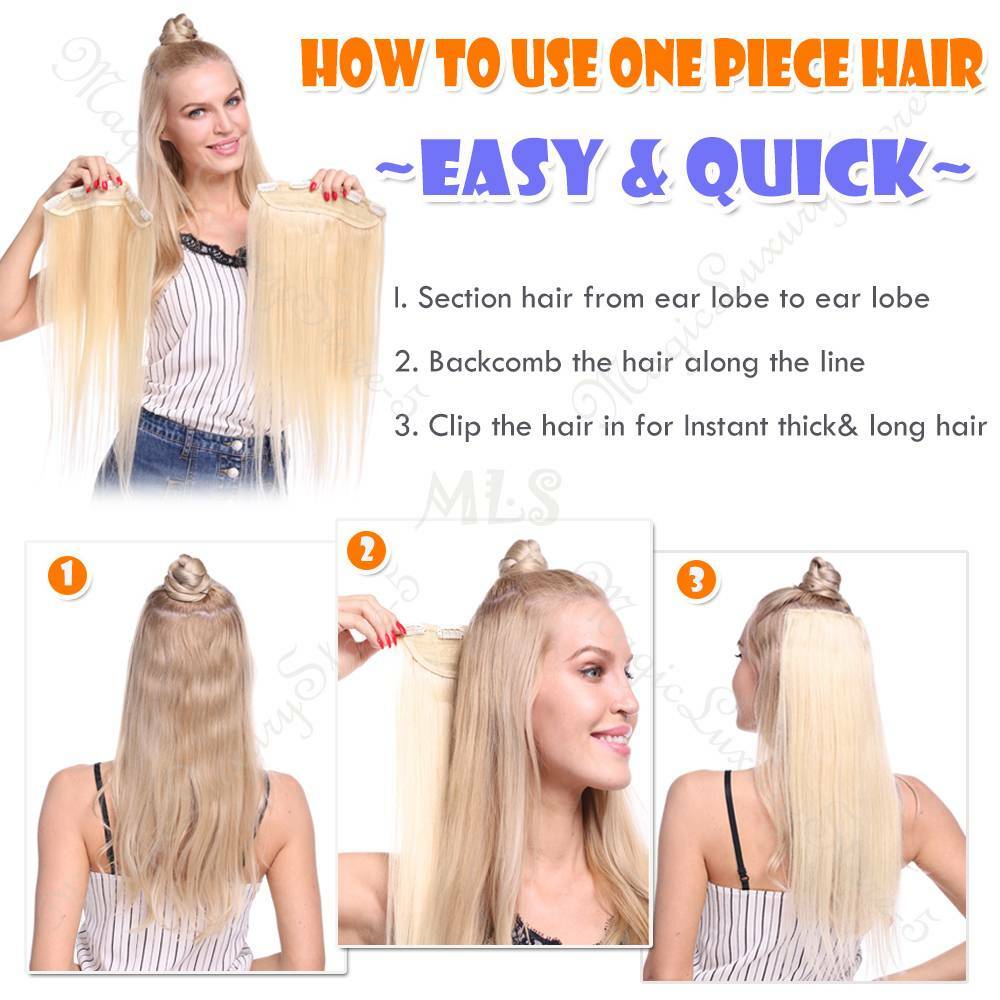 V-Part 22″ One Piece U Shape THICK Clip in 100% Real Remy Human Hair Extensions