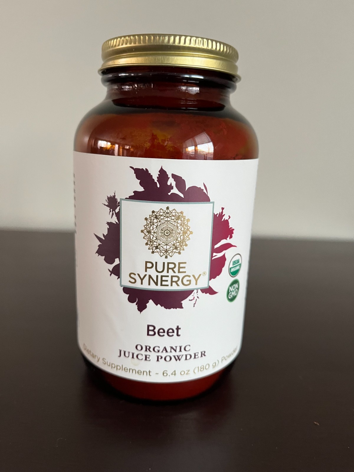 PURE SYNERGY Organic Beet Juice Powder 6.4 oz 180g NEW Tastes Great