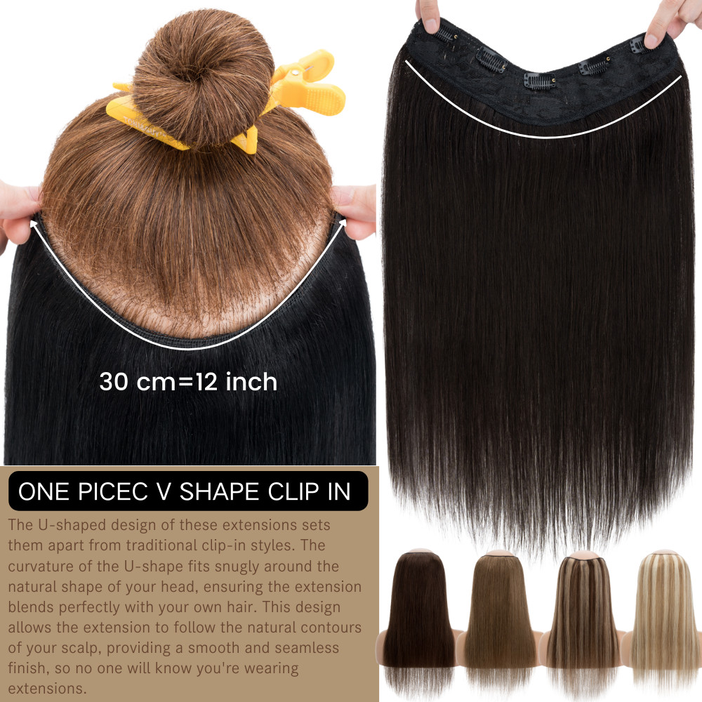 V-Part 22″ One Piece U Shape THICK Clip in 100% Real Remy Human Hair Extensions