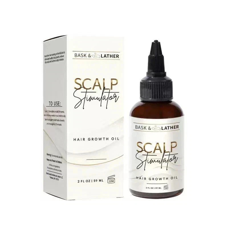 Bask Lather Scalp Stimulator Hair Growth Oil – Mint Rosemary – 2 fl oz (59 ml)