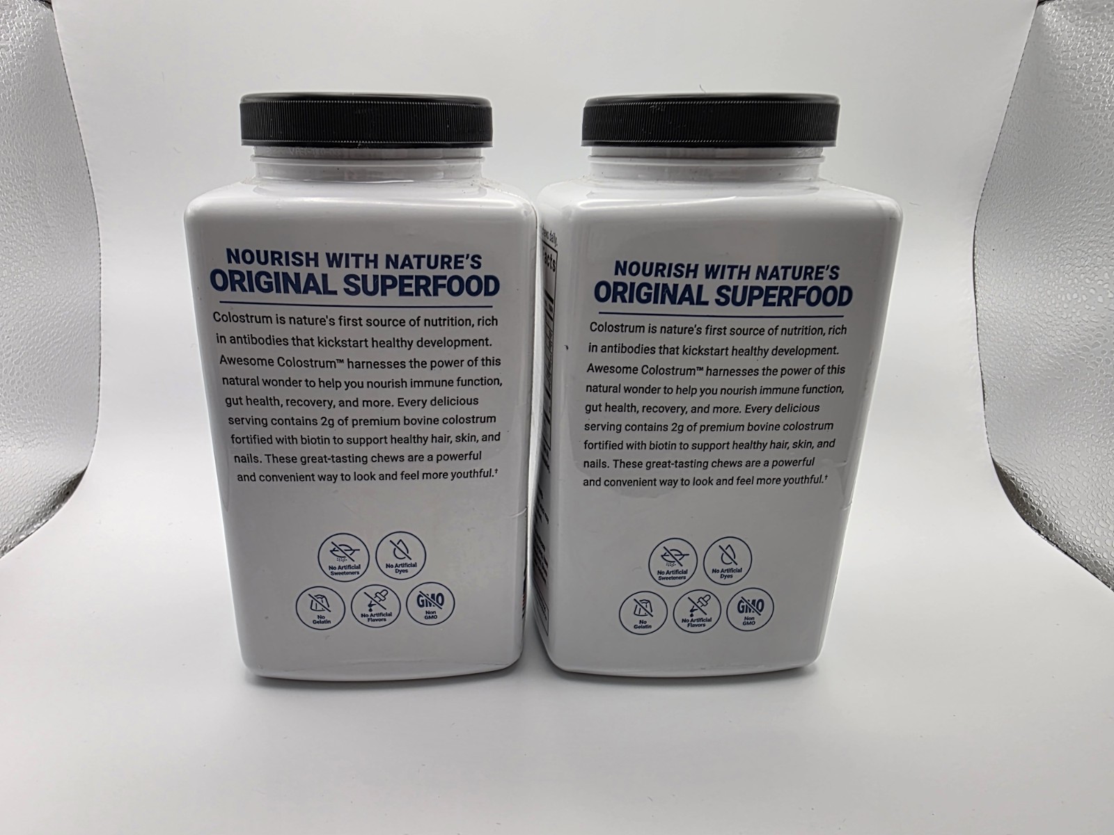 2 New Force Factor Awesome Colostrum Berries & Cream – 60 Soft Chews Each 12/26